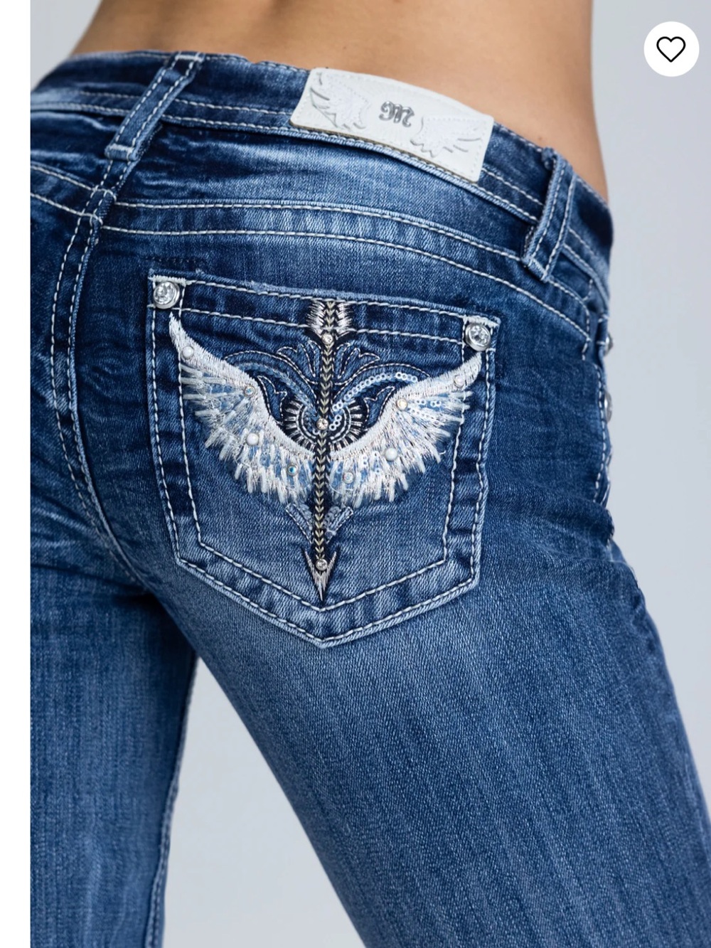 Miss Me Blue Angel Dagger Boot Jeans Size 28 x 32